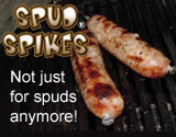 Use Spud Spikes to barbeque brats!