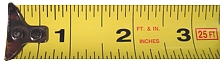 read a tape measure, read markings on a tape measure, markings on the blades, tape measure blade marks, read the markings, tape measure, different height increments, upper scale of a tape measure, lower scale of a tape measure, EasyPoint ProTape, Learn How to Read and Choose a Tape Measure, copyright by Leon A. Frechette/C.R.S., Inc.