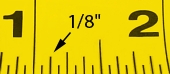 1/8-inch markings on a tape measure blade, copyright by Leon A. Frechette/C.R.S., Inc.