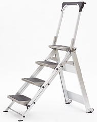 household step stool, household stepstool, home utility ladder, safe step stool, safe household stepstool, safe home utility stepladder, small utility ladder, little jumbo step stool, made by wing enterprises, ladder seen on tv, utility safety stepladder, stepladder with slip resistant feet, safety bar on top of stepstool, plastic tool tray on safety bar