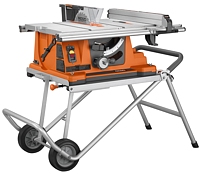 ridgid, model TS2400LS portable 10 inch table saw, ridgid table saws, portable table saws, ts2400, two wheeled work stands, two wheeled hand carts, work stands, 4000 rpm direct drive universal motor, techtronic industries company, removable switch key